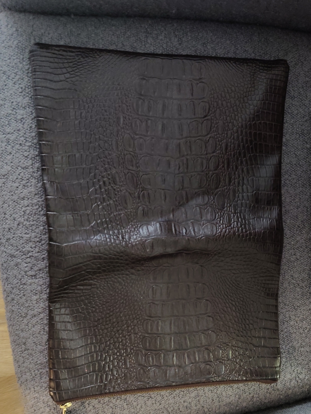 Men's Black Croc-Embossed Leather Document Sleeve